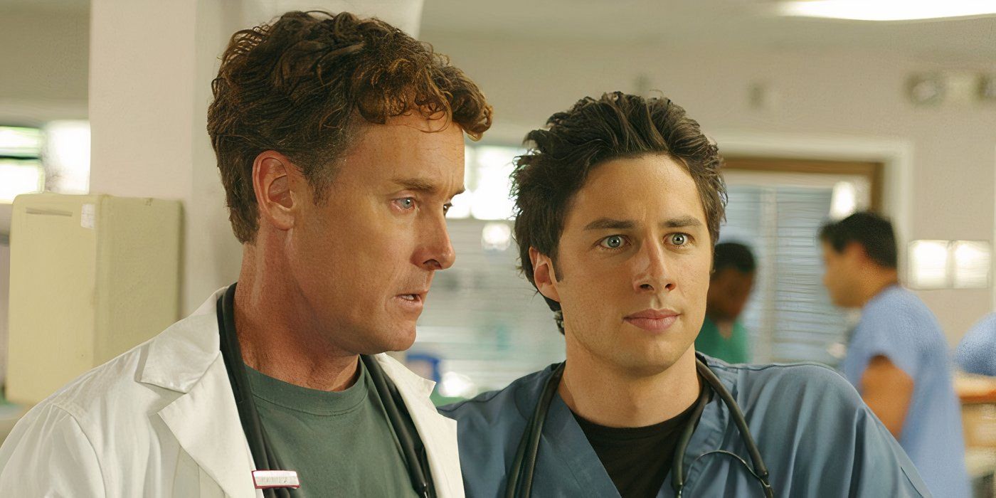 Dr. Cox (John C. McGinley) and J.D. (Zach Braff) in Scrubs