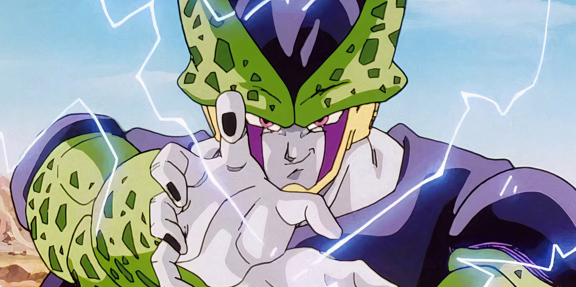 Cell in his perfect form charging up a Kamehameha attack in &lsquo;Dragon Ball Z&rsquo;