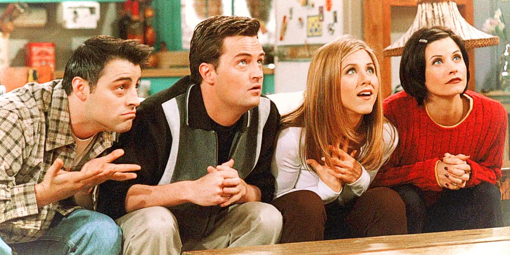 Joey, Chandler, Rachel and Monica play quiz in Friends "The episode with the embryos"