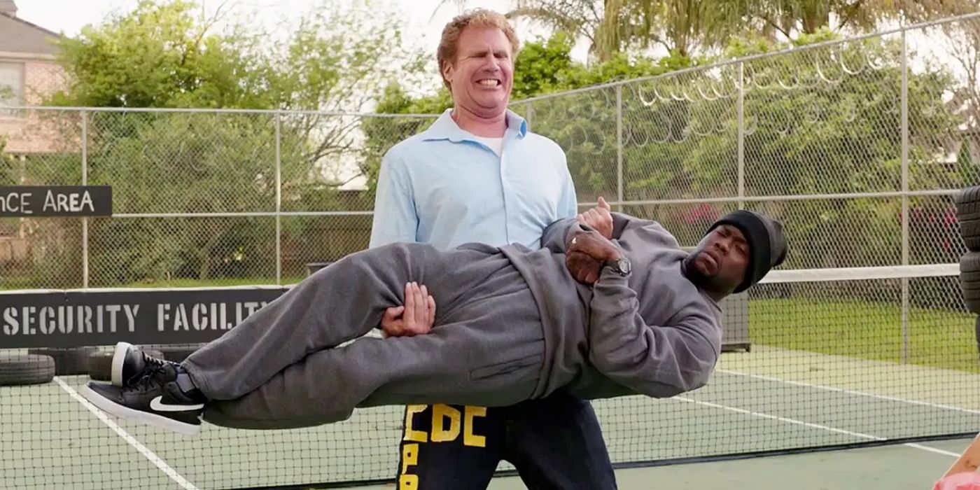 Will Ferrell lifting Kevin Hart in Get Hard