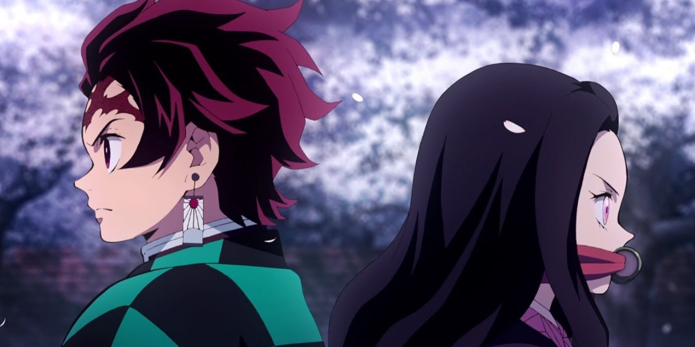 Tanjiro y Nezuko están espalda con espalda en Demon Slayer: Kimetsu no Yaiba