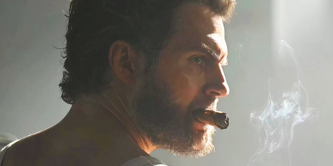 Henry Cavill smoking a cigar as Wolverine in Deadpool & Wolverine