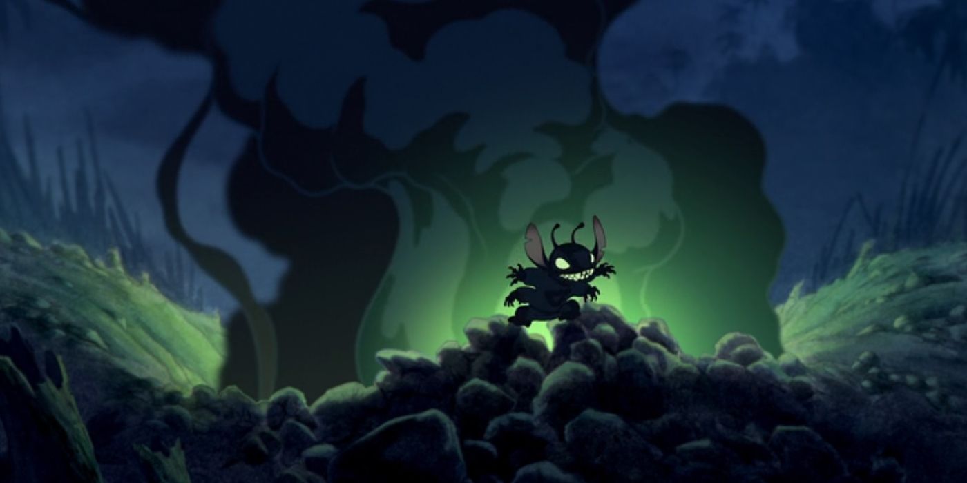 Stitch's (Chris Sanders) silhouette in Lilo & Stitch.