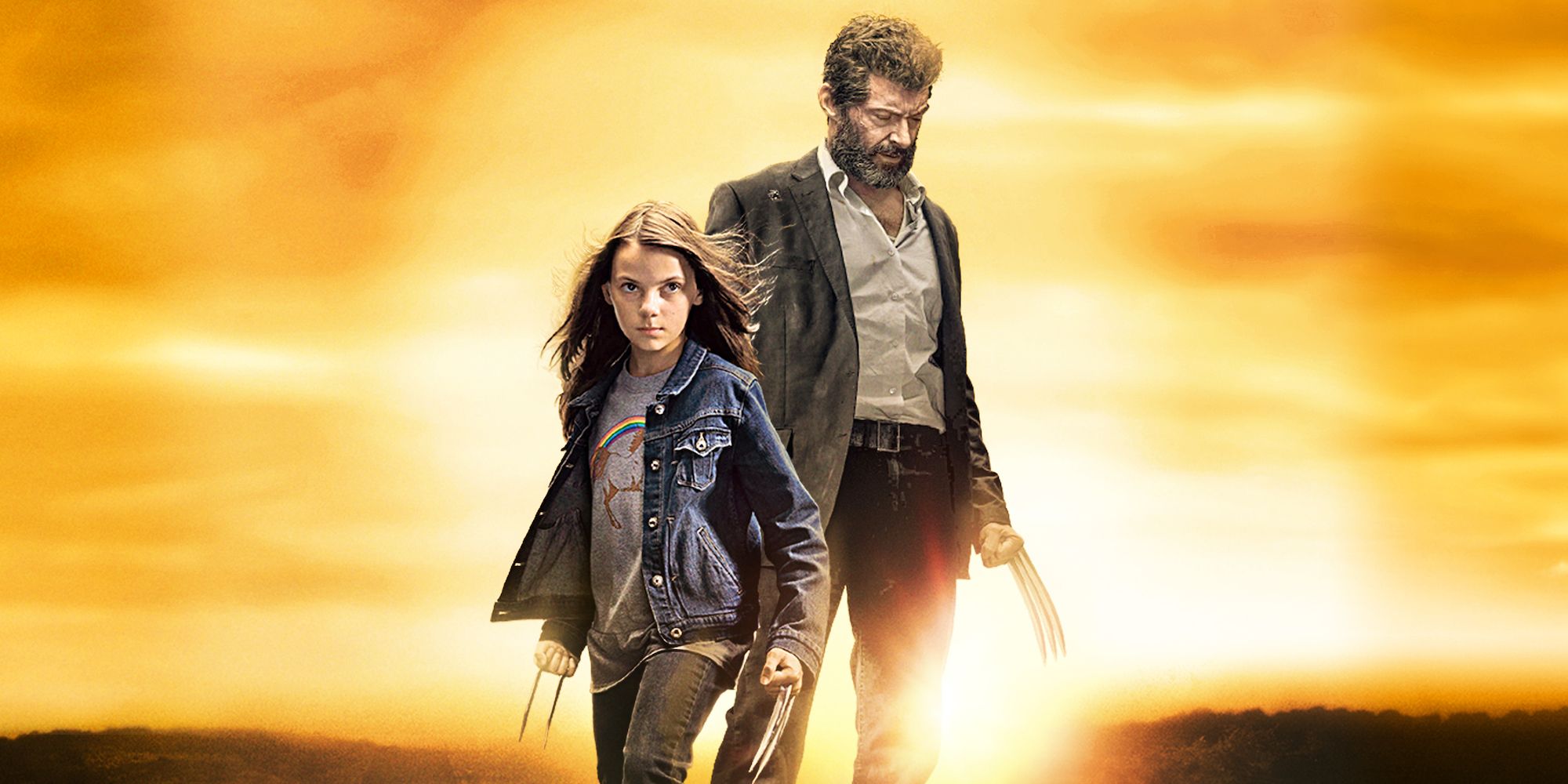 Hugh Jackman as Wolverine and Dafne Keen as X-23 in Logan