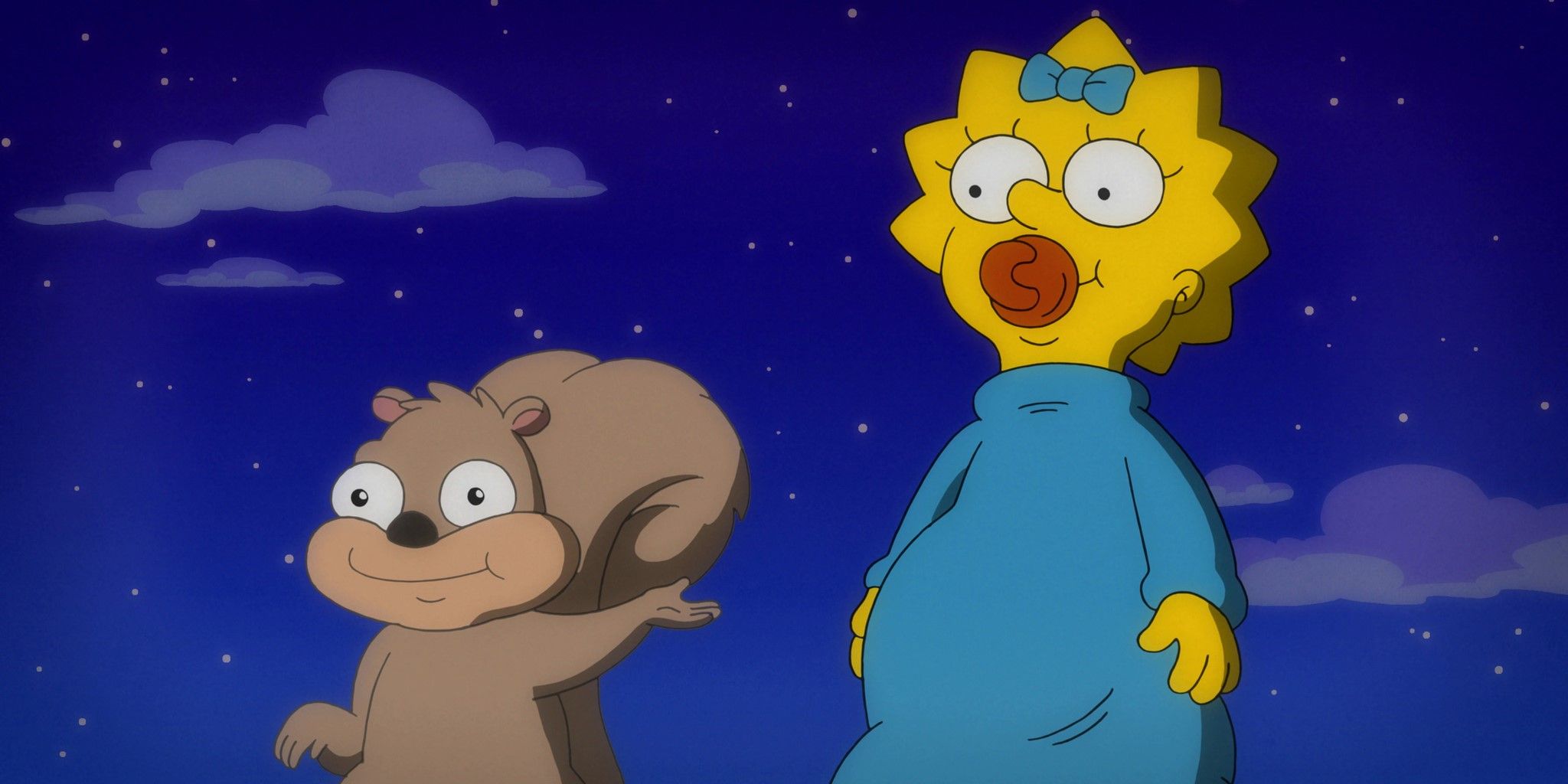 maggie-simpson-standing-beside-a-smiling-squirrel