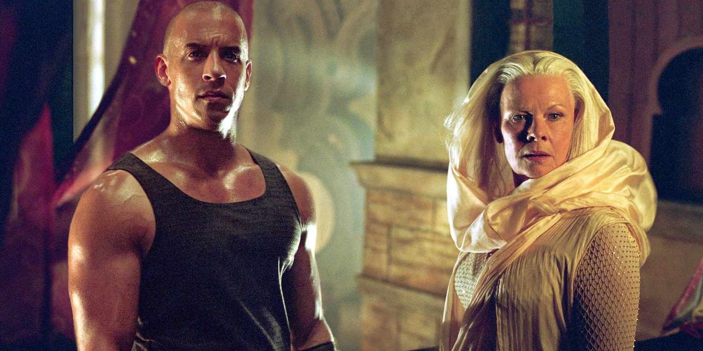 Vin Diesel and Judi Dench in The Chronicles of Riddick