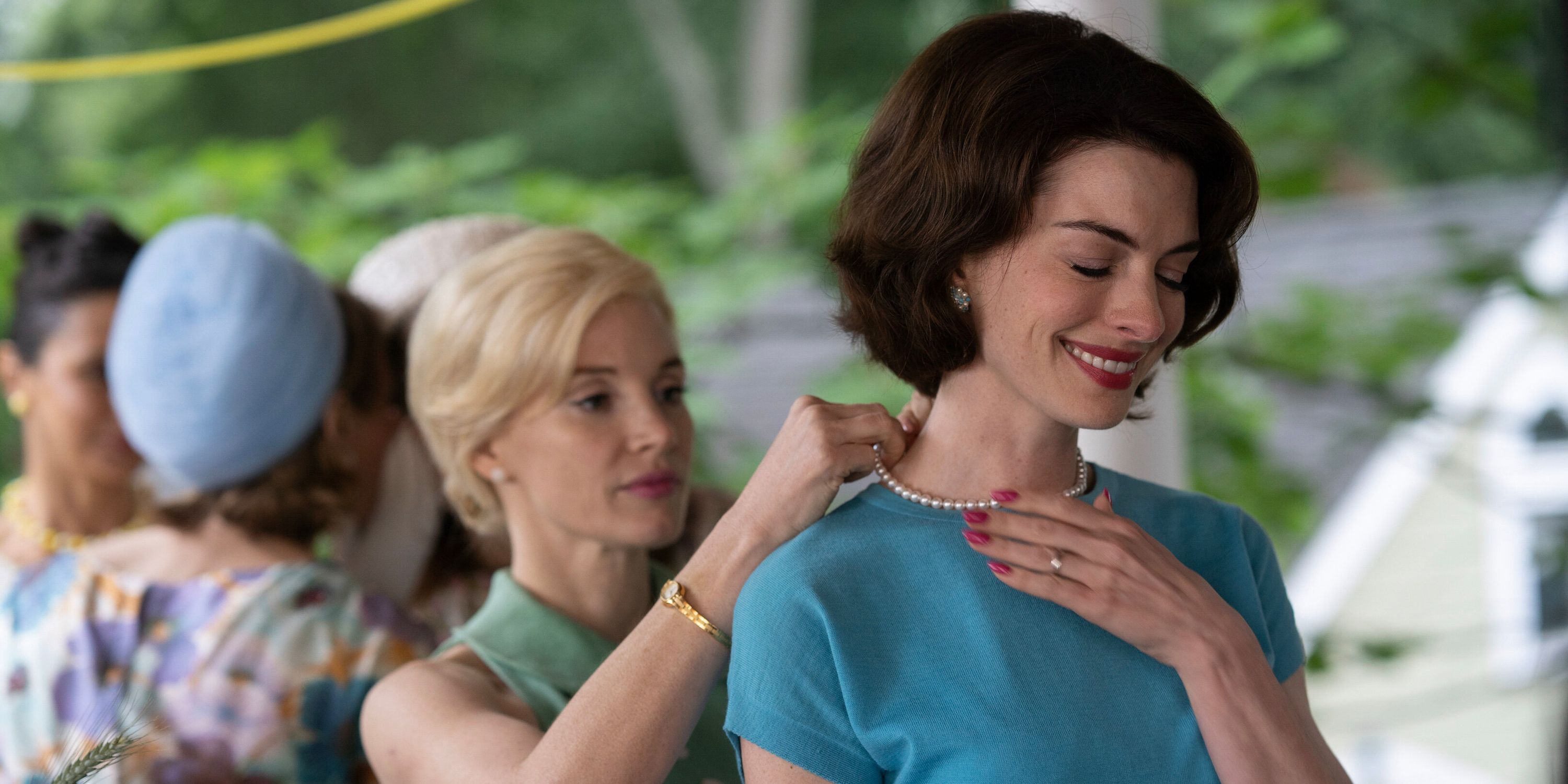 Anne Hathaway and Jessica Chastain in Mothers' Instinct Necklace