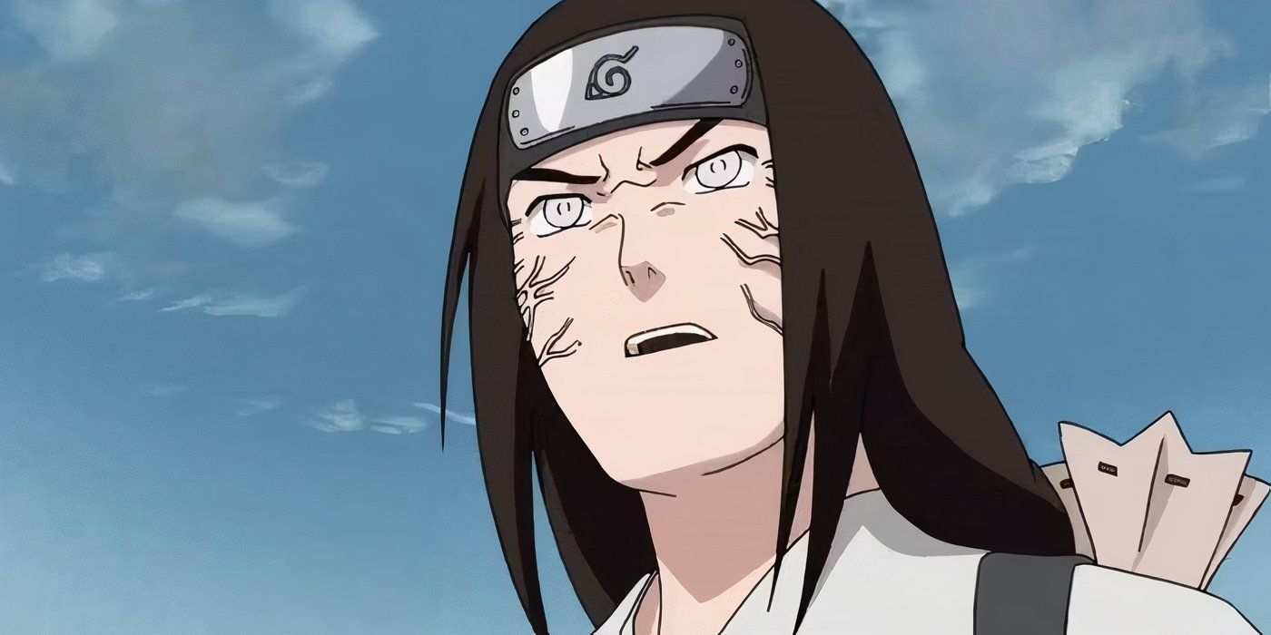 Neji Hyuga against a blue sky, using his Byakugan in &lsquo;Naruto: Shippuden&rsquo;