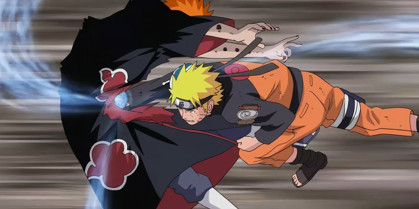 Naruto using Rasengan against Pain