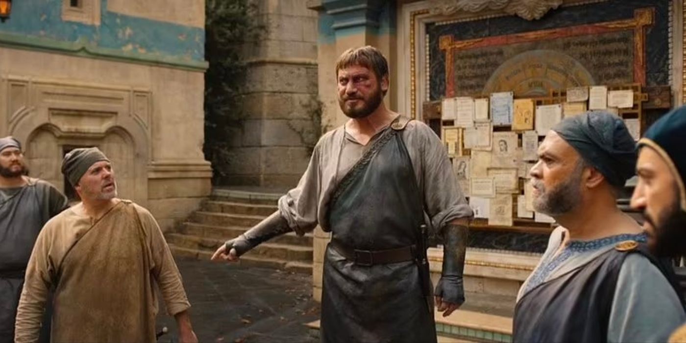 Númenóreans protesting in &lsquo;The Lord of the Rings: Rings of Power.'