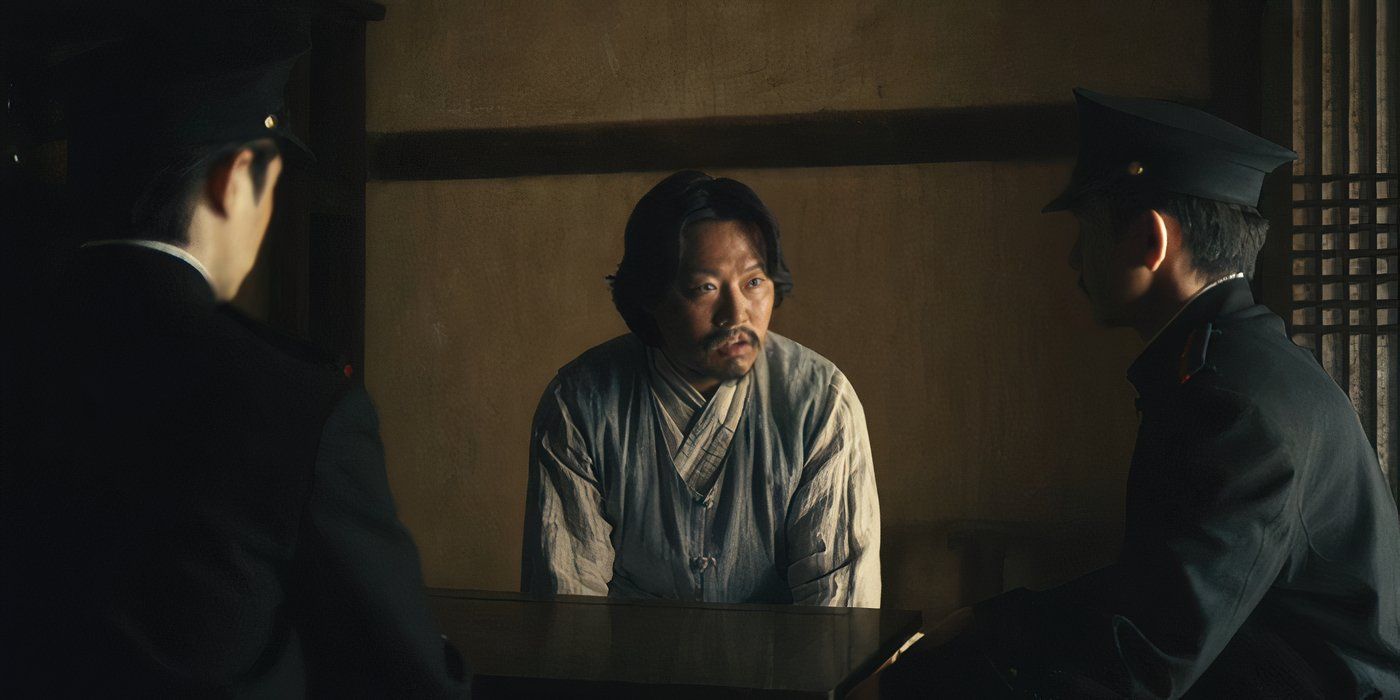 Hoonie (Lee Dae-ho) is interrogated by Japanese officials in 'Pachinko'