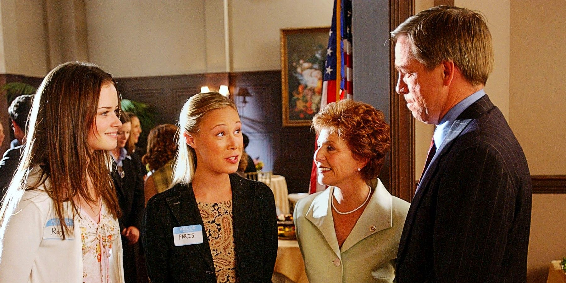 Rory and Paris at a political conference in Gilmore Girls