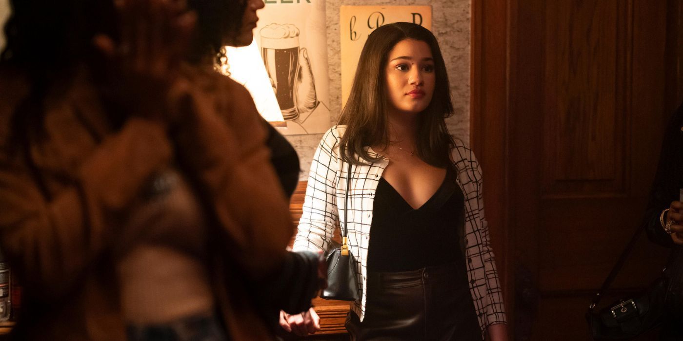 Diana at a party in a plaid shirt in Tell Me Lies Season 2