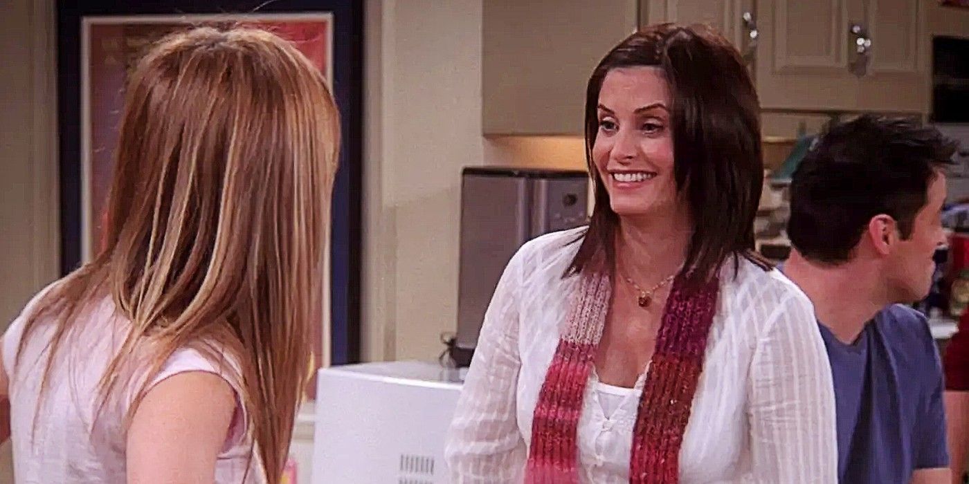 Rachel and Monica talking to each other in Friends