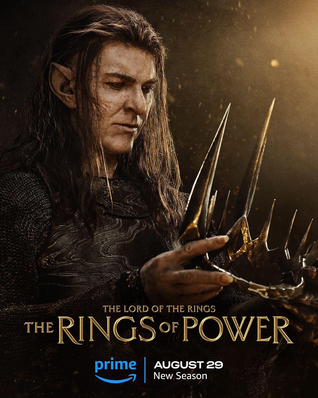 Adar sostiene la corona de Sauron en el nuevo póster de la temporada 2 de Ring of Power