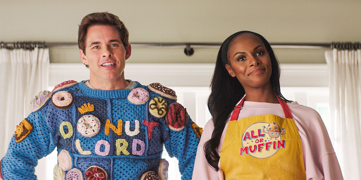 James Marsden and Tika Sumpter as Tom and Maddie Wachowski in Sonic the Hedgehog 3.