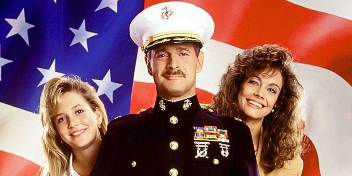 Cast still image from the 90s sitcom Major Dad starring Gerald McRaney