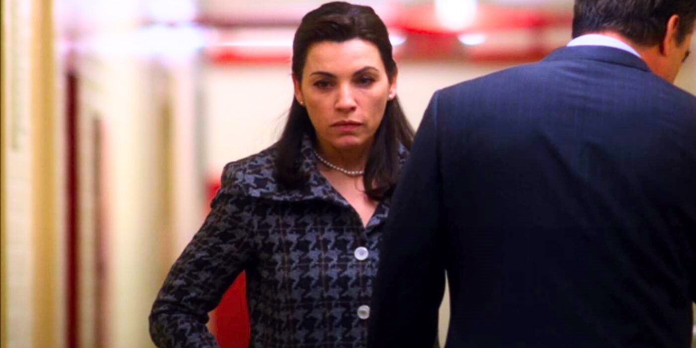 Alicia Florrick (Julianna Margulies) walks away angrily on The Good Wife