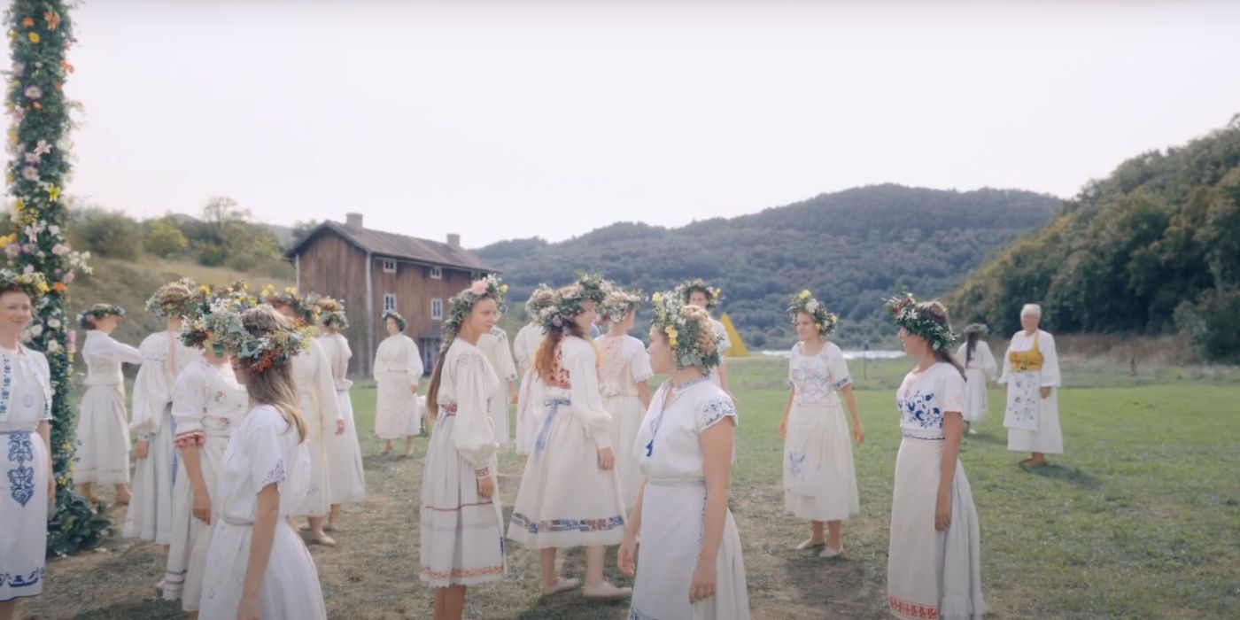 Women of the Hårga dance during The May Queen Dance