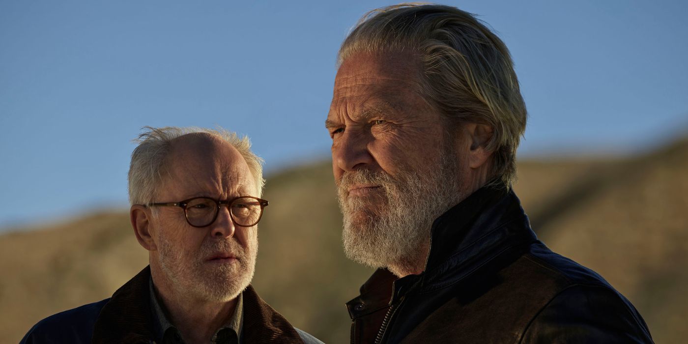 Jeff Bridges and John Lithgow against a blue sky in 'The Old Man' Season 2