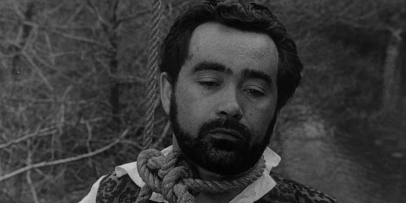 Peyton with a noose around his neck in The Twilight Zone episode "An Occurrence at Owl Creek Bridge."