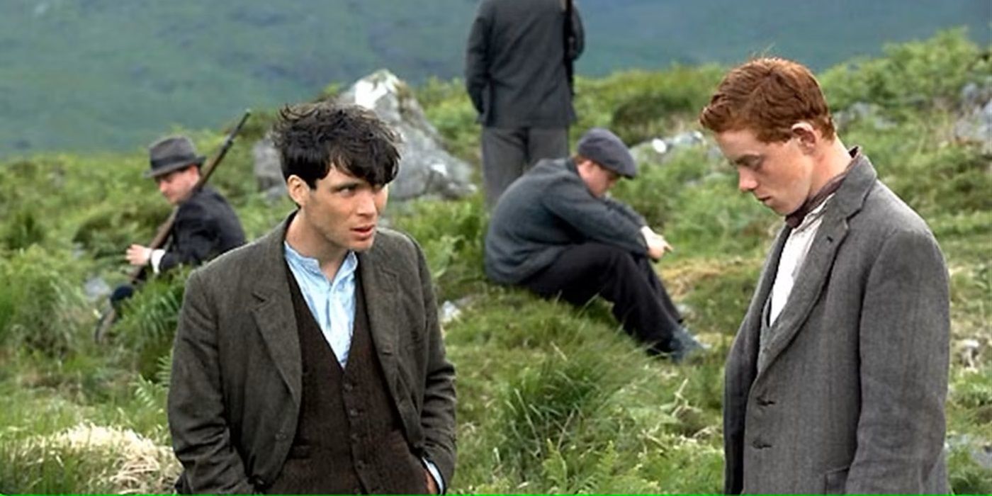 Cillian Murphy standing in a field in The Wind That Shakes the Barley