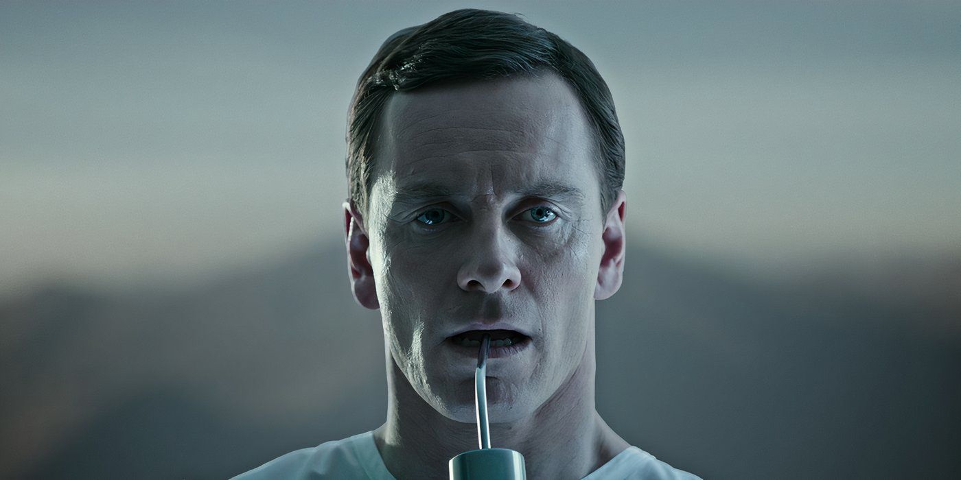 Walter One using a straw in Alien: Covenant.