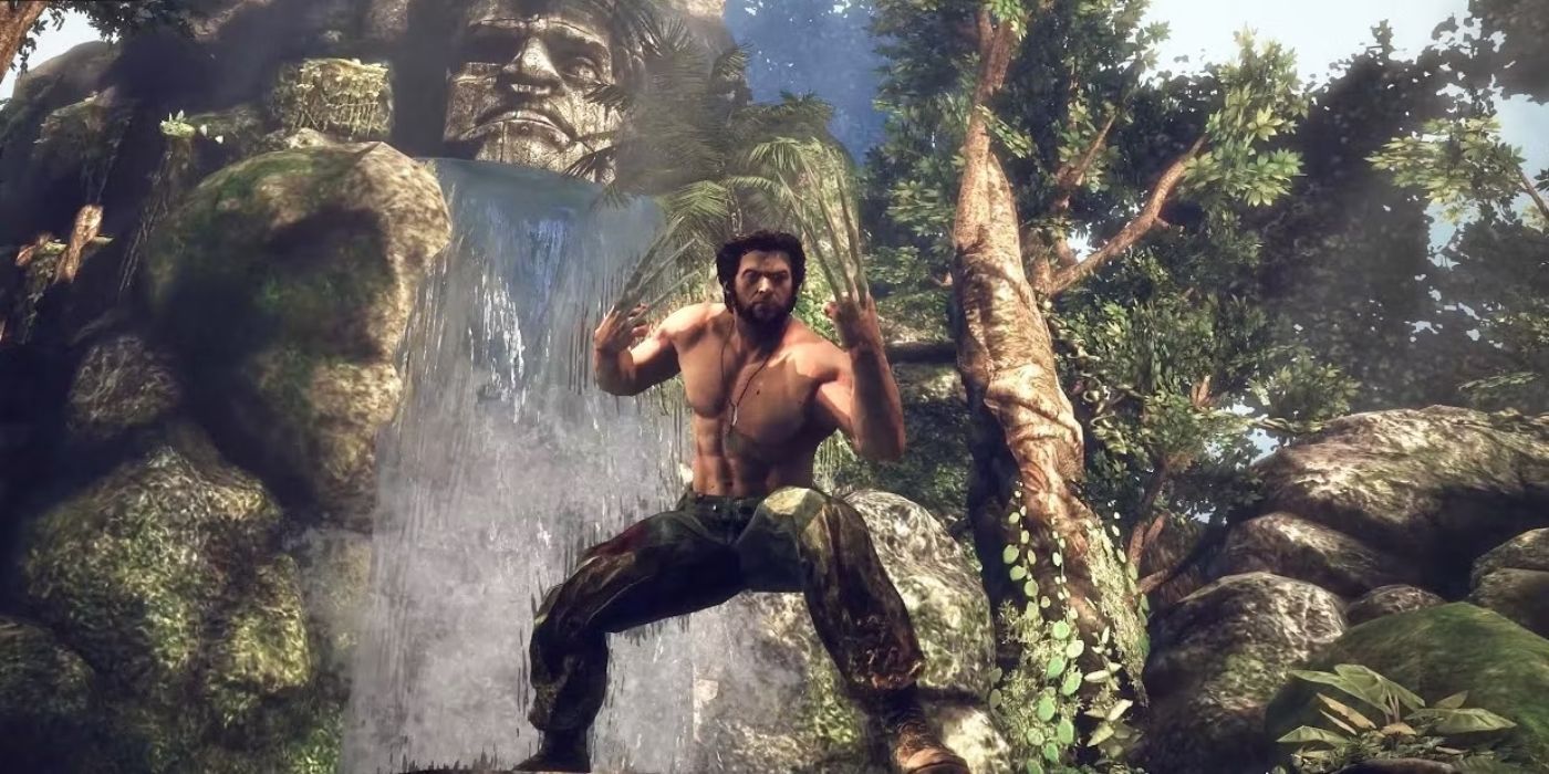 Wolverine stands in a jungle in the 'X-Men Origins: Wolverine' video game