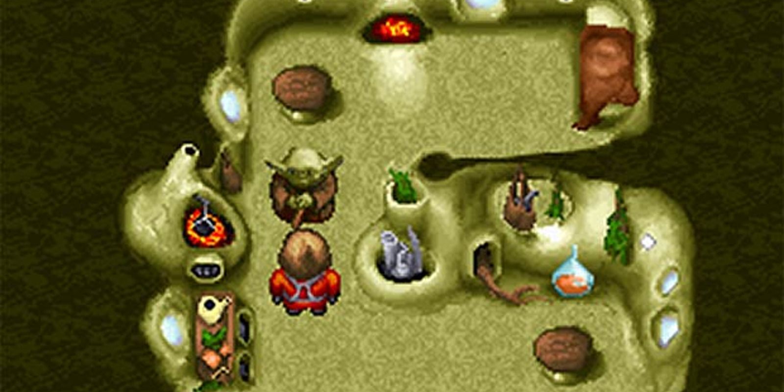 Yoda and Luke in &lsquo;Star Wars Yoda Stories&rsquo; for PC and Game Boy Color