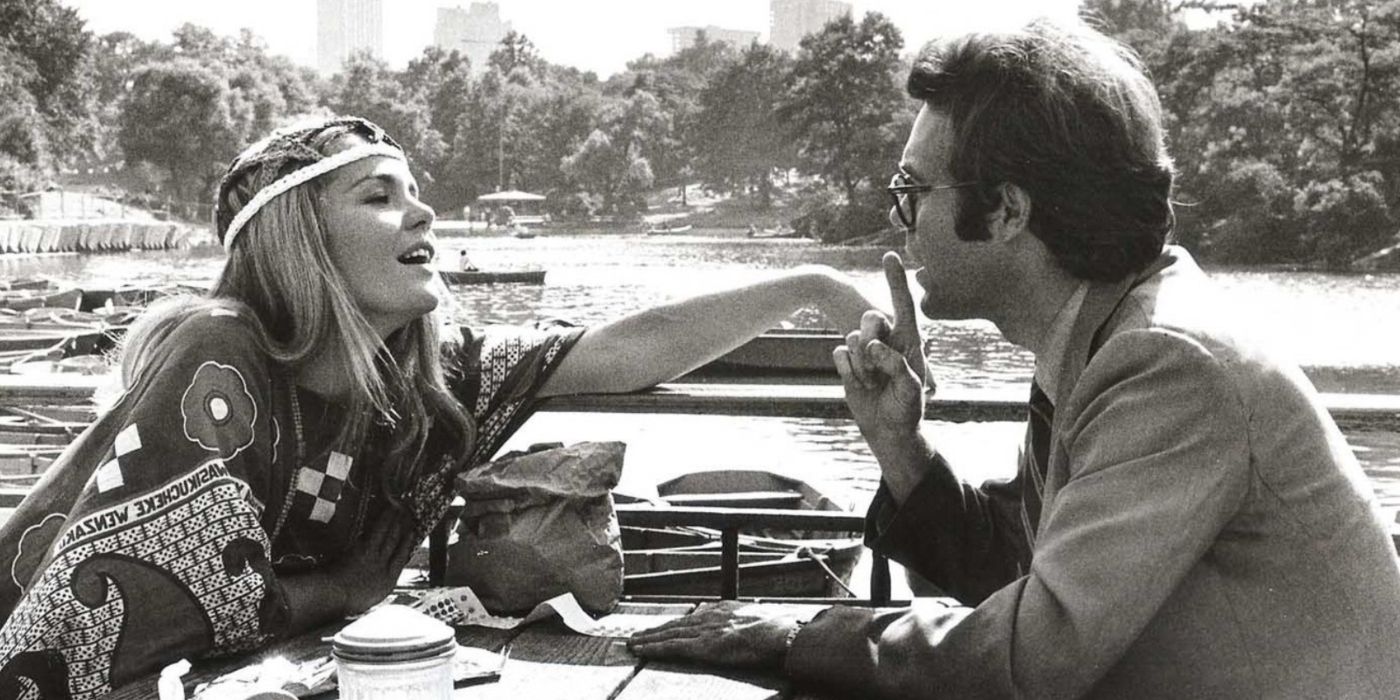 Tuesday Weld&rsquo;s Susan/Noah smiling with Phil Proctor&rsquo;s Fred