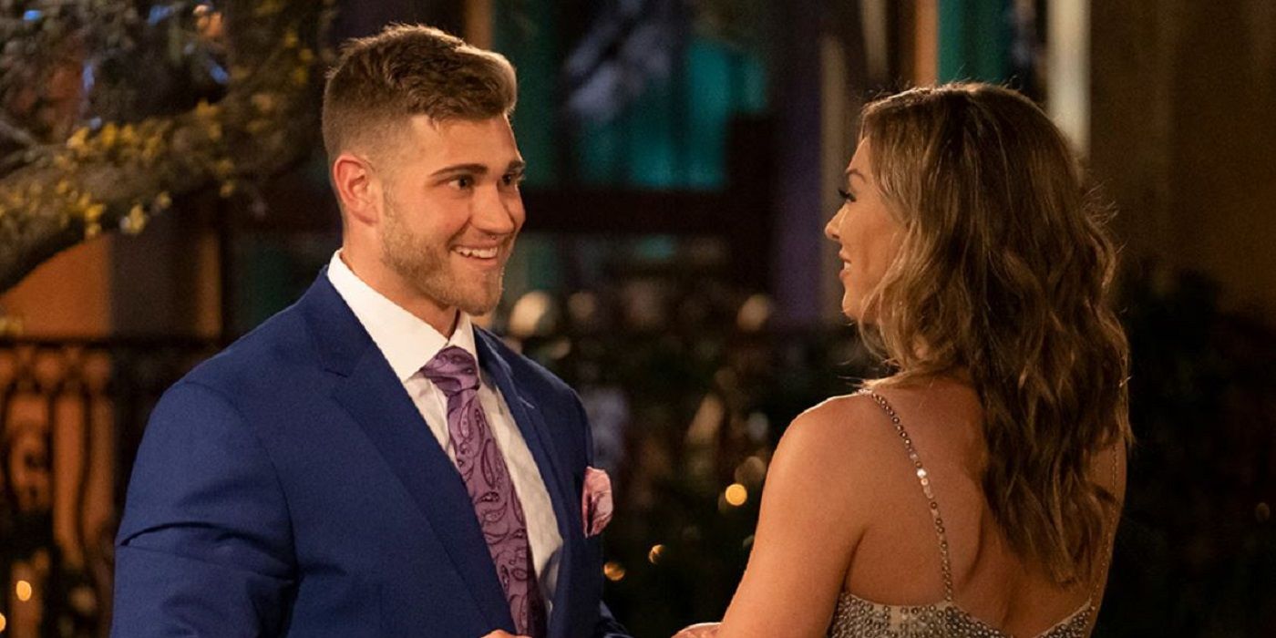 Luke Parker and Hannah Brown holding hands on 'The Bachelorette'