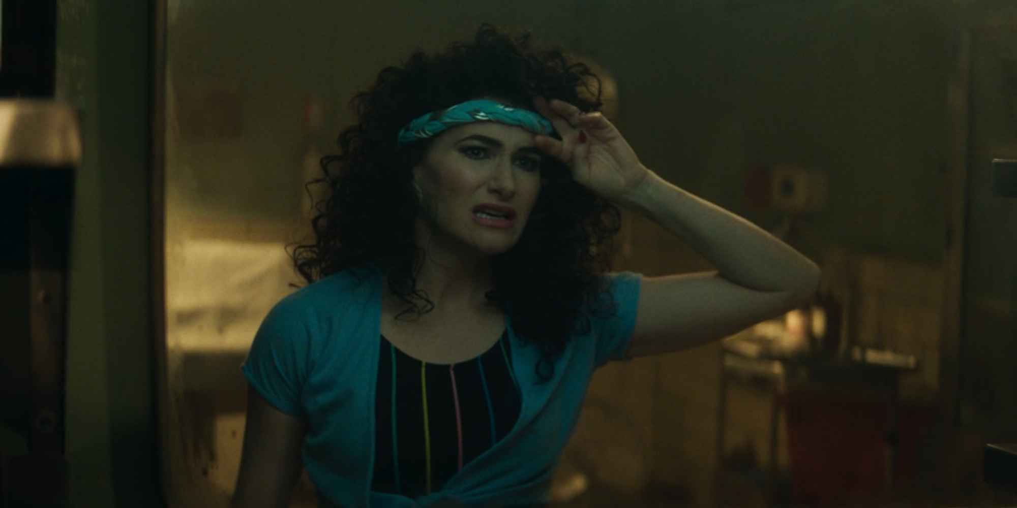 Agatha in her aerobic outfit with the blue headband in 'Agatha All Along'