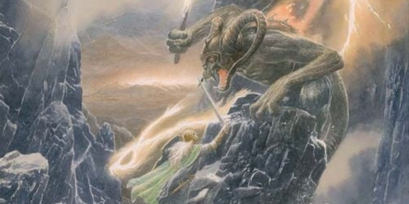 Glorfindel lucha contra Balrog durante la caída de Gondolin.