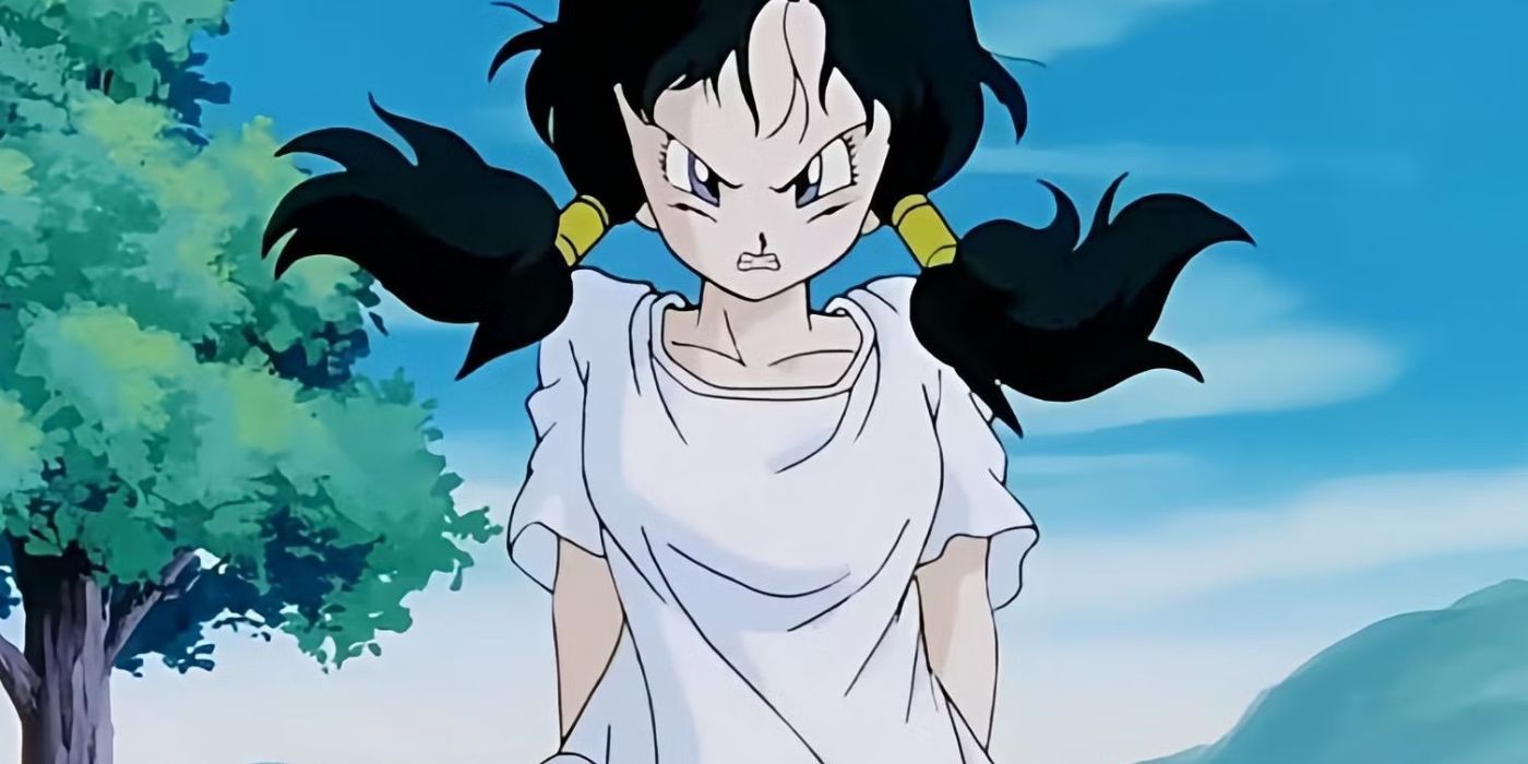 An angry Videl as she stares at the camera, Dragon Ball Z