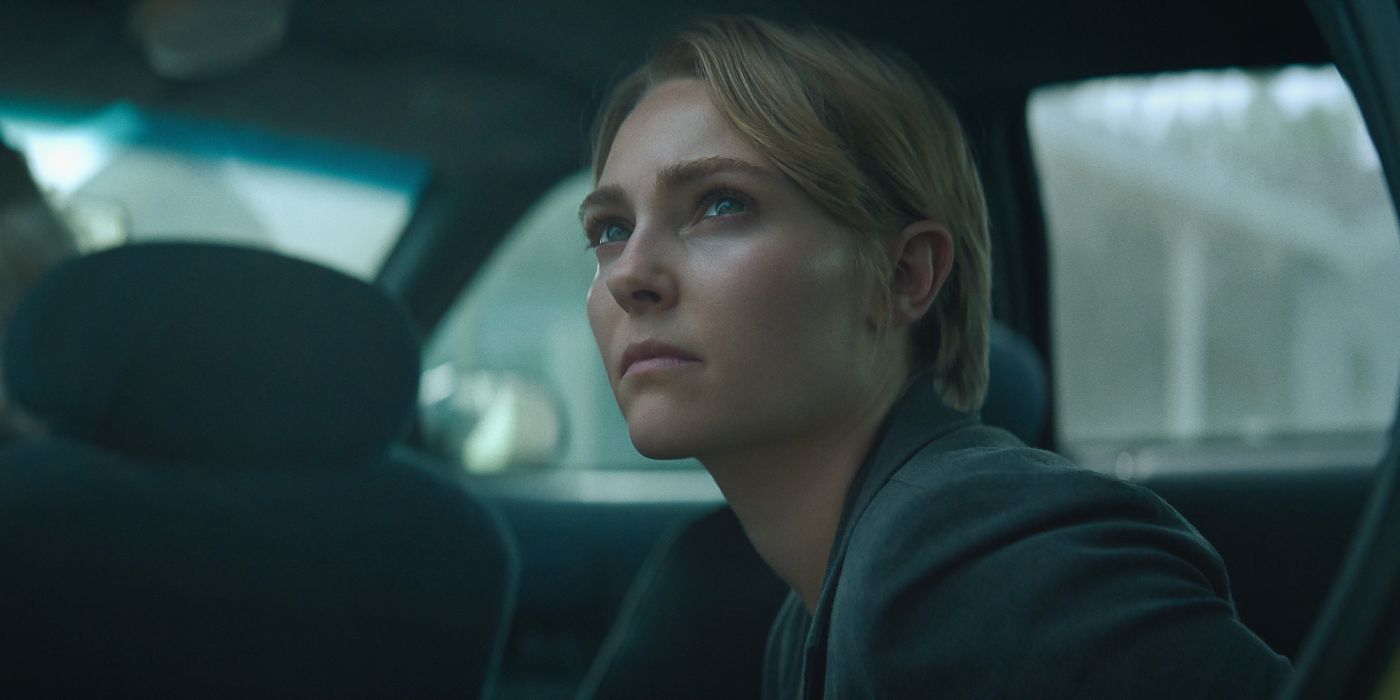 AnnaSophia Robb as Summer McBride sitting in a car in Rebel Ridge.