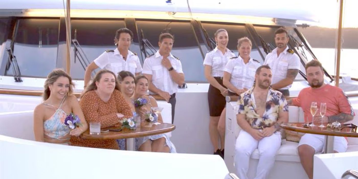 The crew joins the charter guests during the final charter on 'Below Deck: Down Under.'