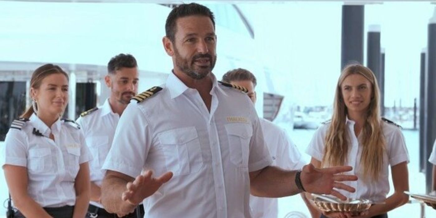 Captain Jason Chambers welcome the first charter guests on 'Below Deck: Down Under.'