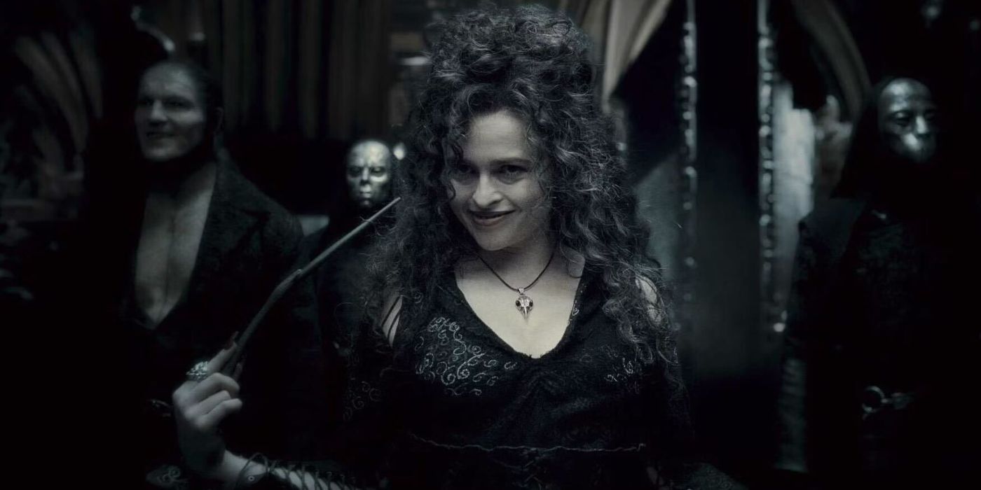 Helena Bonham Carter como Bellatrix Lestrange en la serie de Harry Potter. 