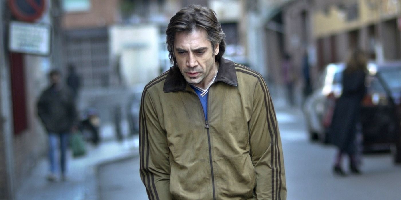 Javier Bardem as Uxbal walking down the street in Biutiful