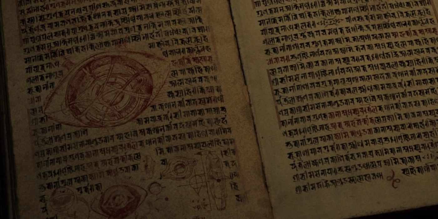 close-up of the book of Cagliostro from Doctor Strange