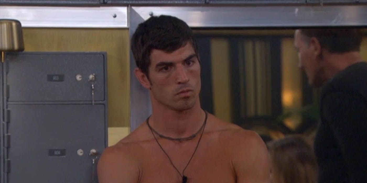Cody Nickson from Big Brother in the kitchen looking angry