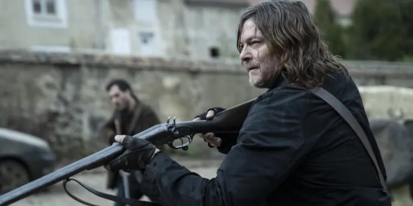 Daryl Dixon holds a shotgun in 'The Walking Dead: Daryl Dixon - The Book of Carol'