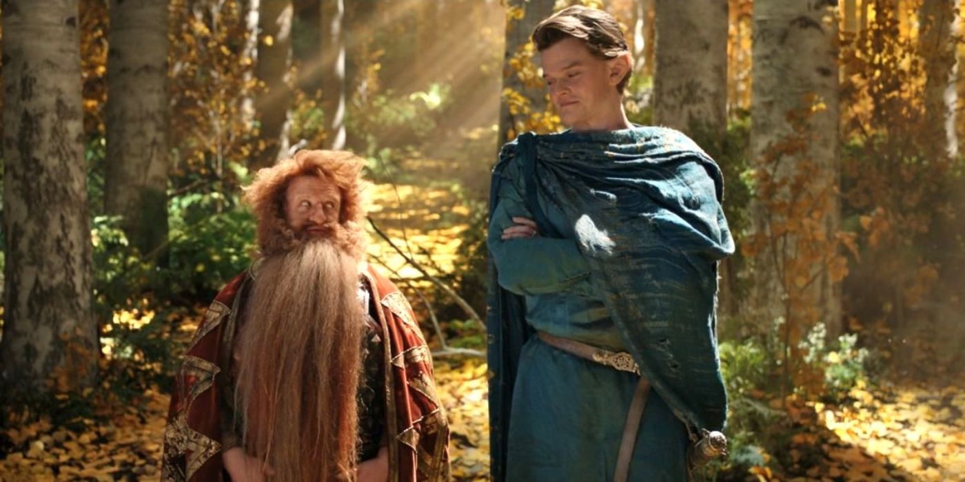 Durin and Elrond walking in the forest in Rings of Power-1