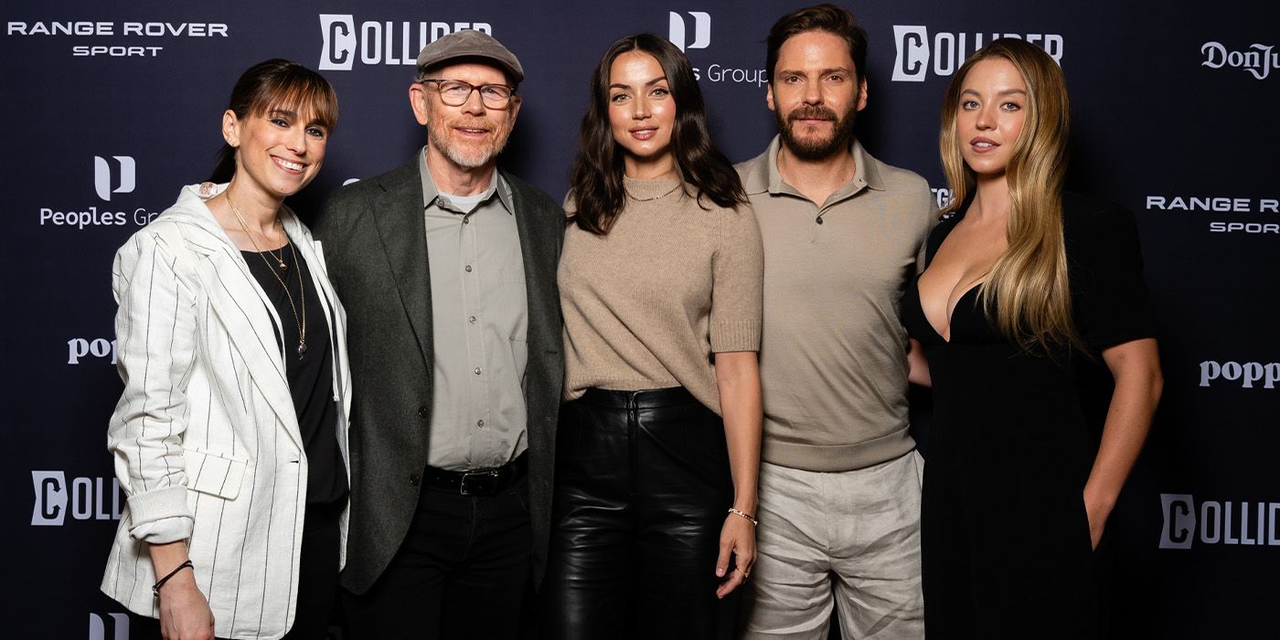 The cast of Eden pose for a photo at TIFF 2024