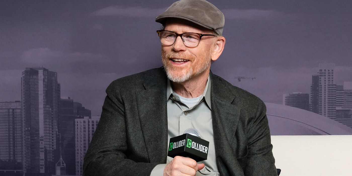 Ron Howard smiling while talking about Eden at TIFF 2024
