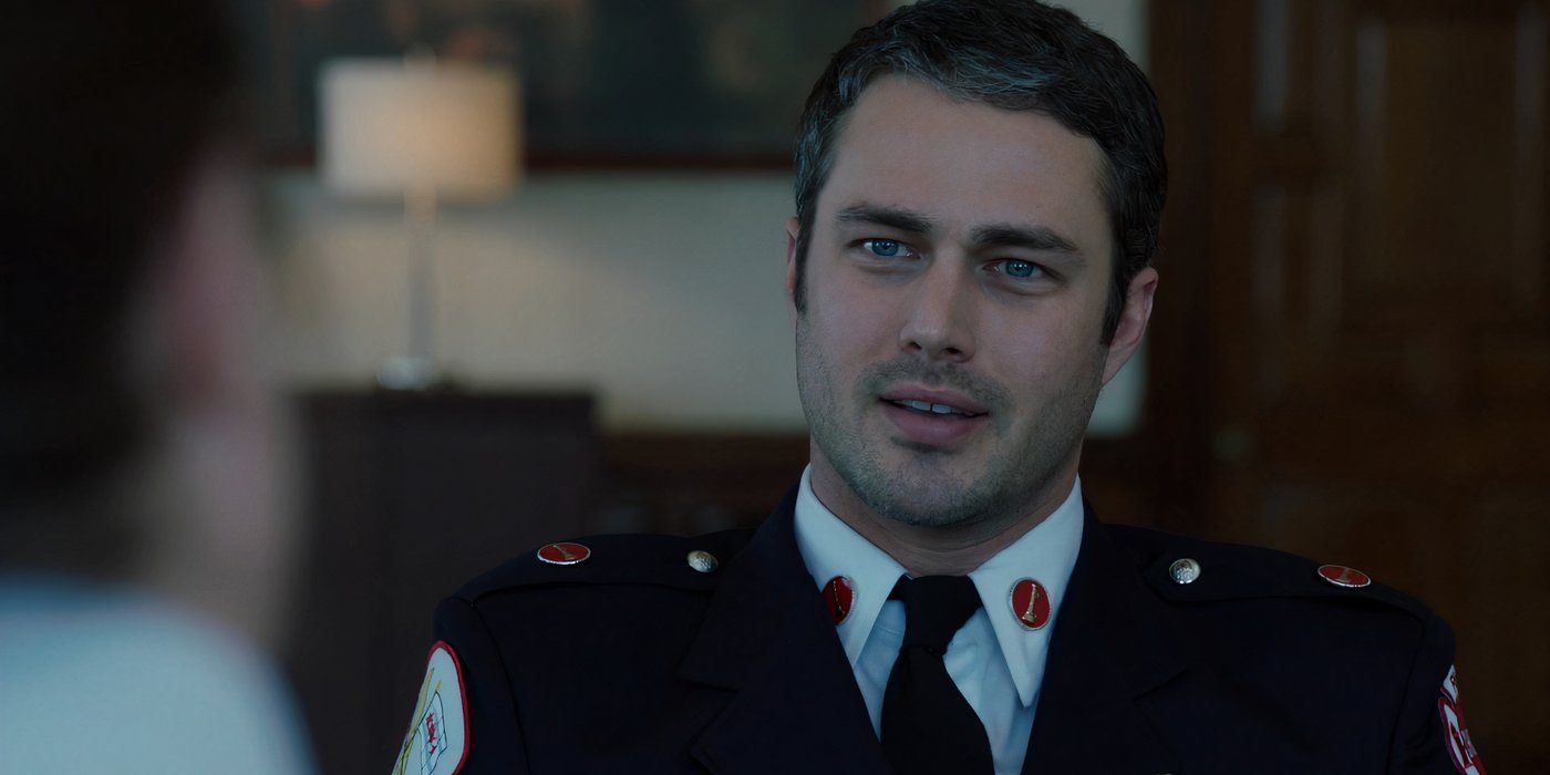 Taylor Kinney as Kelly Severide in dress uniform in Chicago Fire.