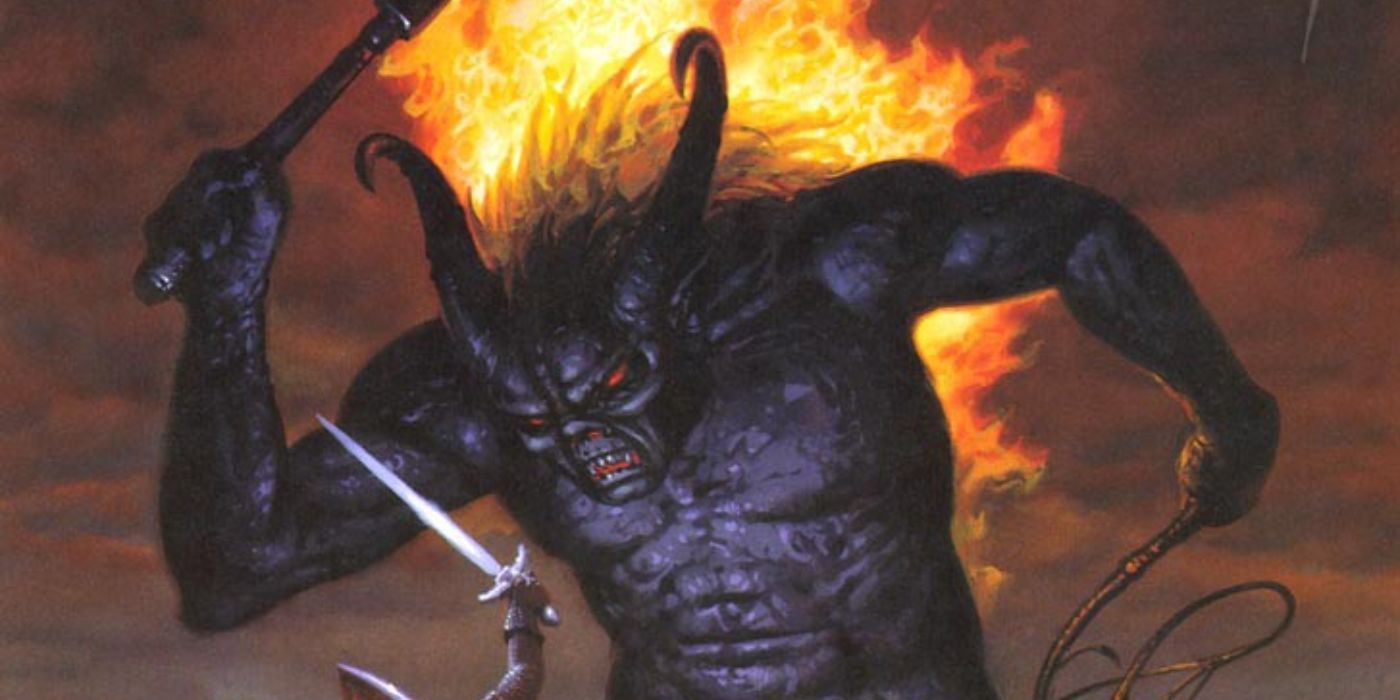 Gothmog, Lord of the Balrogs, battles Finrod