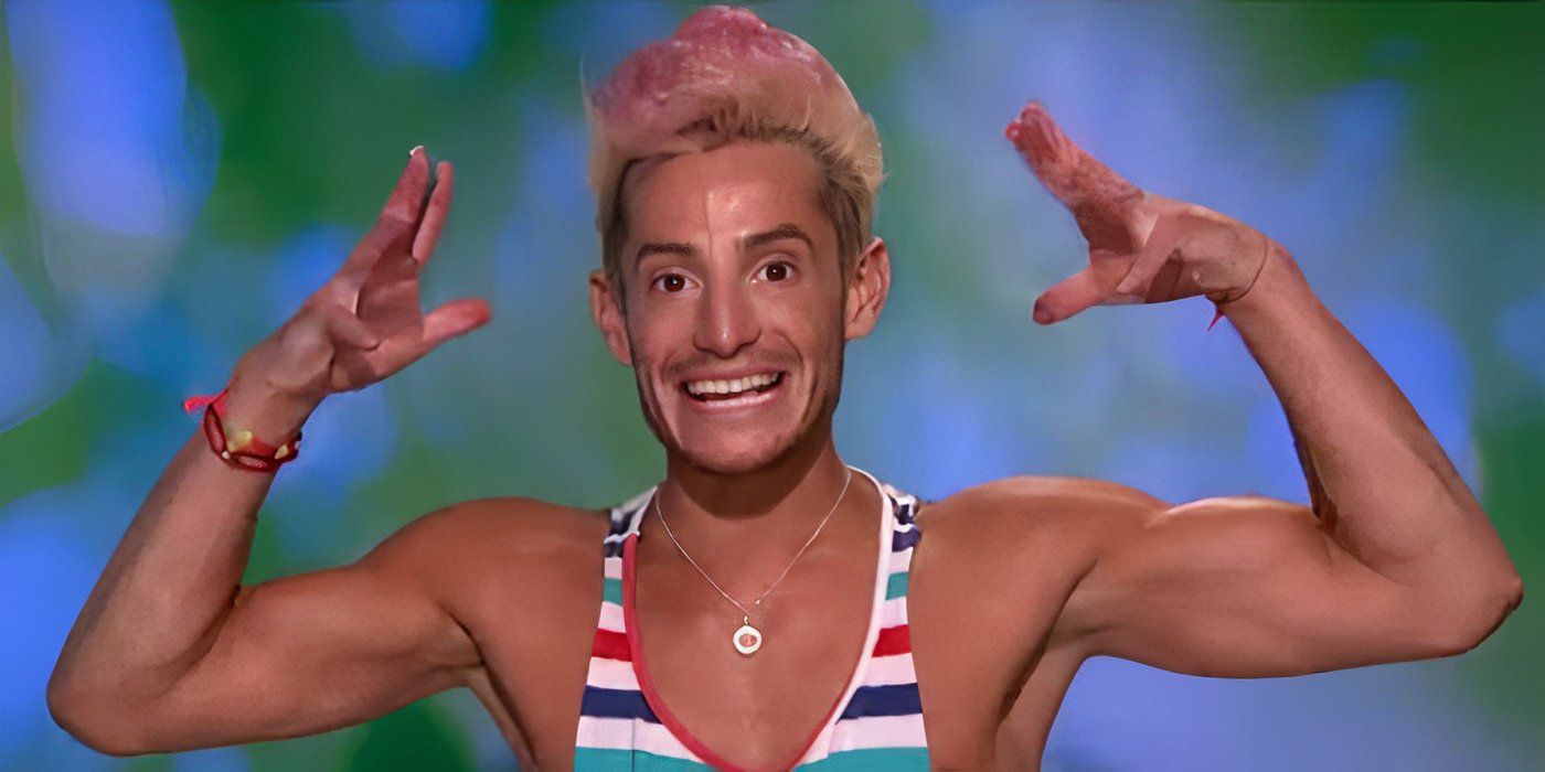 Frankie Grande in &lsquo;Big Brother 16&rsquo; in the diary room with his arms up.