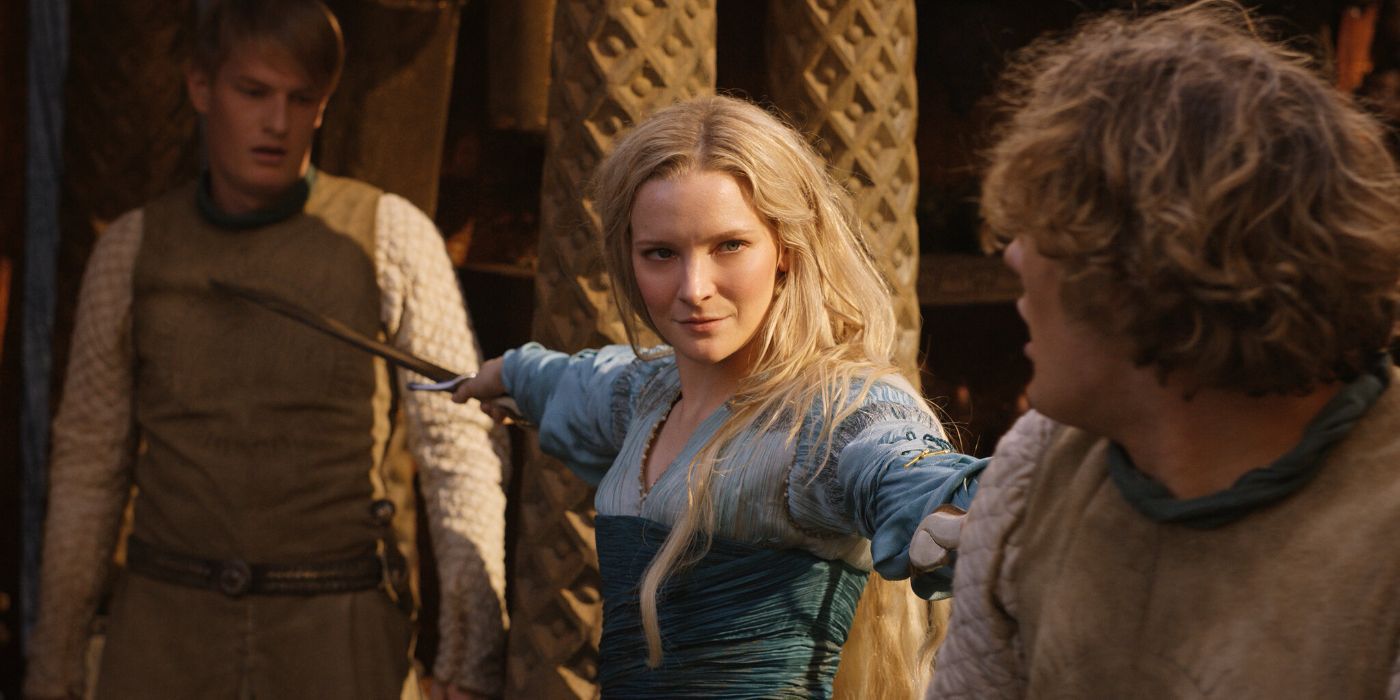 Galadriel, played by Morfydd Clark, fighting in 'Lord of the Rings: Rings of Power' Episode 5.