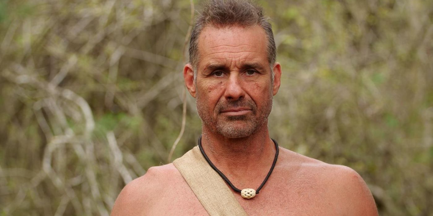 Gary Goldin looks at the camera in Naked and Afraid.